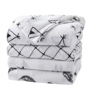 upsimples Baby Swaddle Blanket Unisex Swaddle Wrap Soft Silky Bamboo Muslin Swaddle Blankets Neutral Receiving Blanket for Boys and Girls